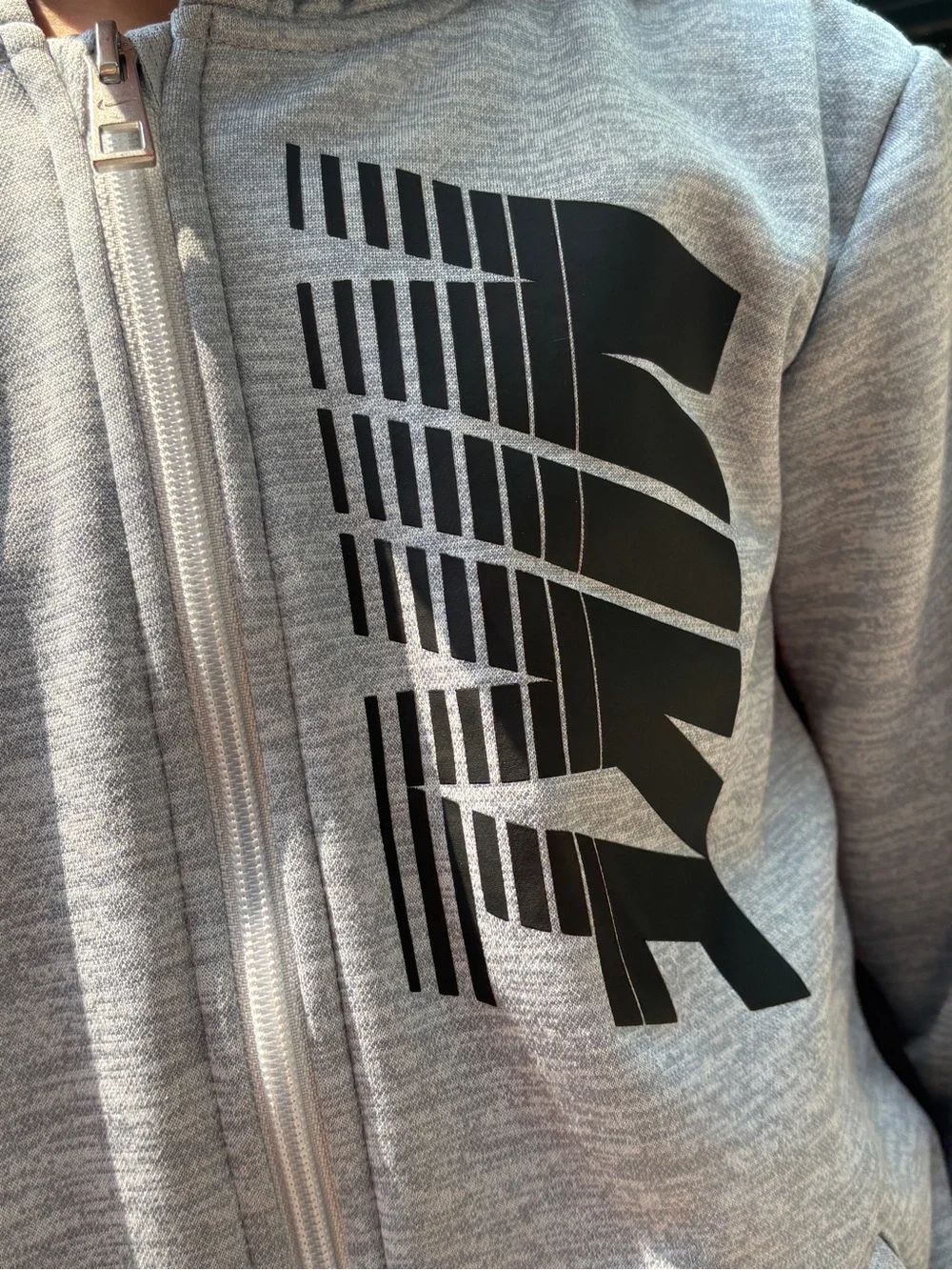 Nike Light Gray Hoodie with Black Logo